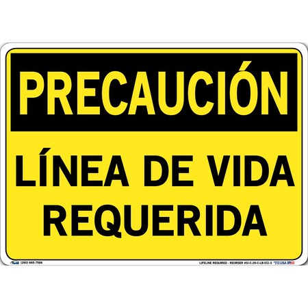 Vestil Vinyl Label Sign, 10-1/2" Height, 14-1/2" Width, Vinyl Label, Rectangle, Spanish SI-C-29-C-LB-011-S